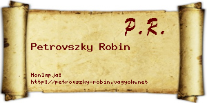 Petrovszky Robin névjegykártya